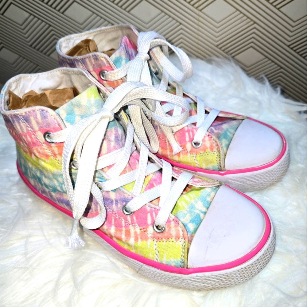 High top tie dye sneakers